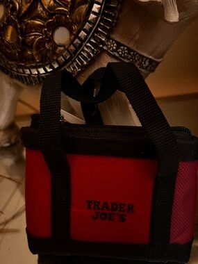 Trader Joe's Red Men's Toiletry Bag with Black Accents